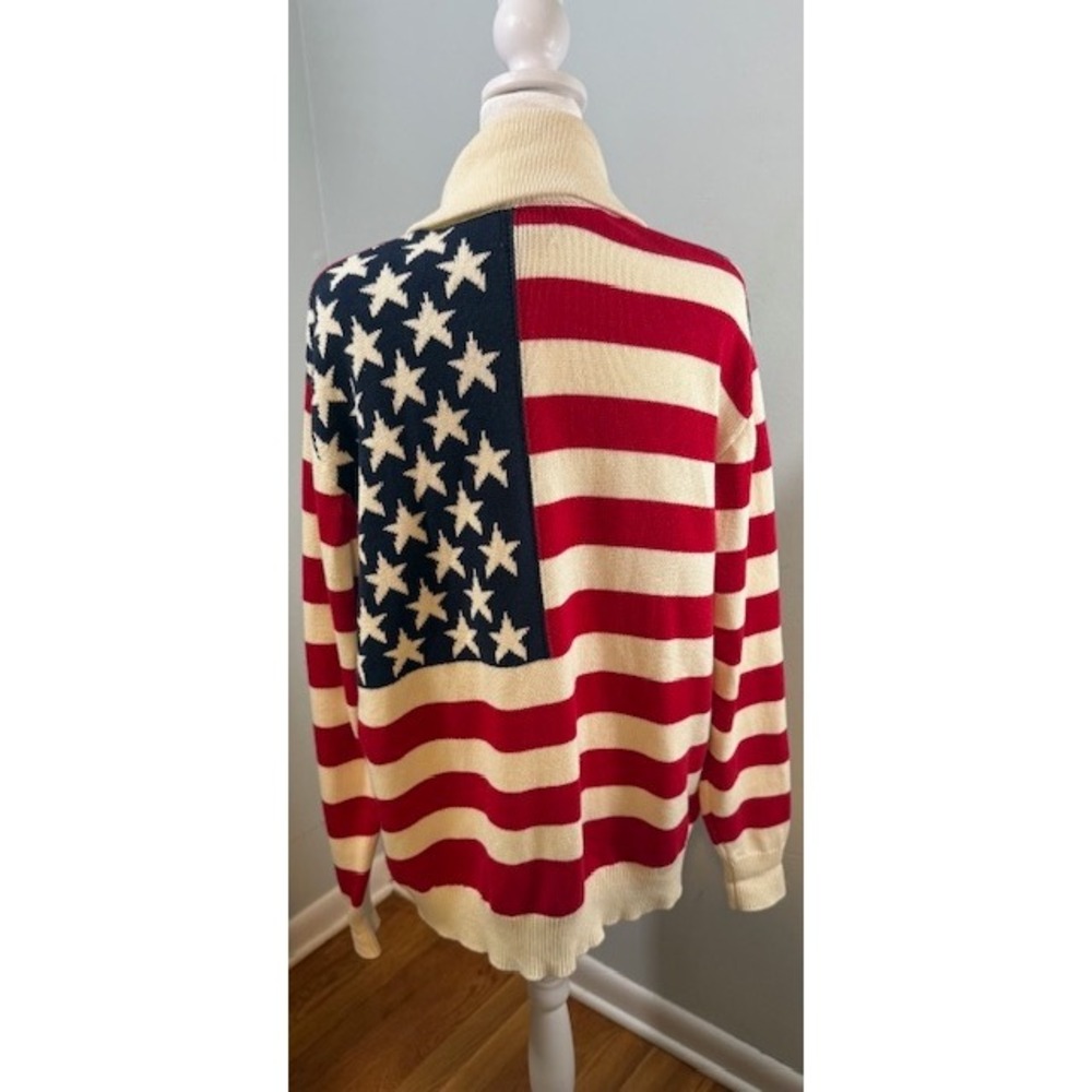 Show Me Your MuMu Zippy Cardigan America Knit Stars Stripes Flag Print Small - Picture 8 of 12